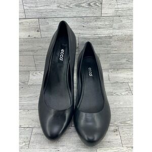 Ecco Black Leather Wedge Heels Size‎ 40 EU 9.5 US